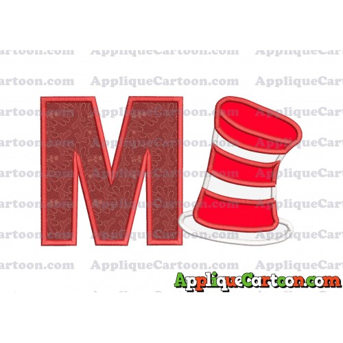 Dr Seuss Cat in the Hat Applique Embroidery Design With Alphabet M