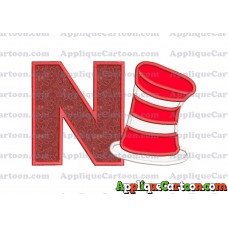 Dr Seuss Cat in the Hat Applique Embroidery Design With Alphabet N
