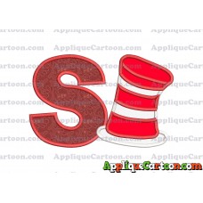 Dr Seuss Cat in the Hat Applique Embroidery Design With Alphabet S