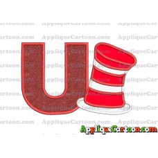 Dr Seuss Cat in the Hat Applique Embroidery Design With Alphabet U