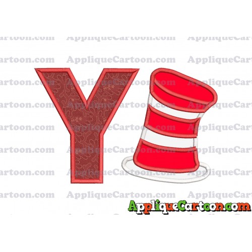 Dr Seuss Cat in the Hat Applique Embroidery Design With Alphabet Y