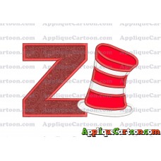Dr Seuss Cat in the Hat Applique Embroidery Design With Alphabet Z