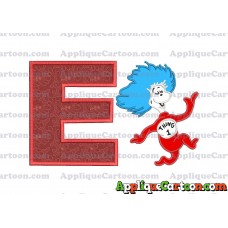 Dr Seuss Thing One Applique Embroidery Design With Alphabet E