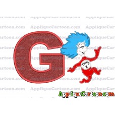 Dr Seuss Thing One Applique Embroidery Design With Alphabet G