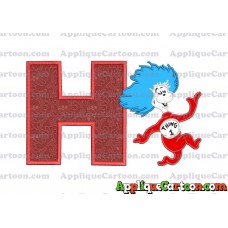 Dr Seuss Thing One Applique Embroidery Design With Alphabet H