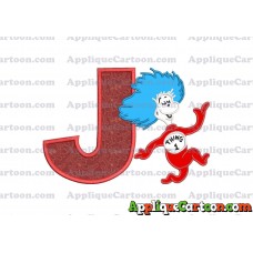 Dr Seuss Thing One Applique Embroidery Design With Alphabet J