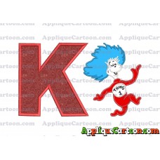 Dr Seuss Thing One Applique Embroidery Design With Alphabet K