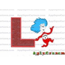 Dr Seuss Thing One Applique Embroidery Design With Alphabet L