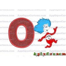Dr Seuss Thing One Applique Embroidery Design With Alphabet O