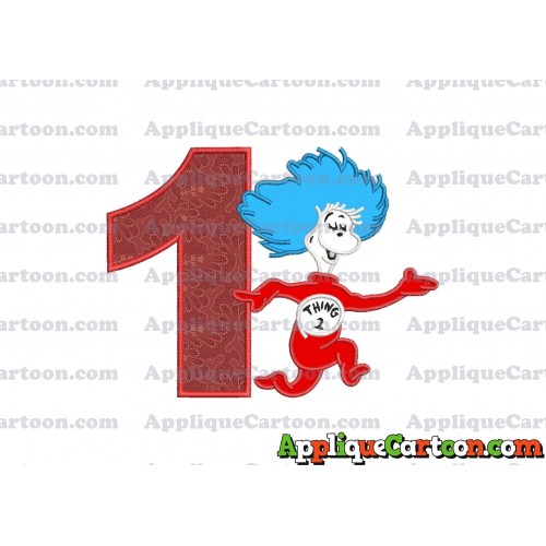 Dr Seuss Thing Two Applique Embroidery Design Birthday Number 1