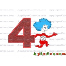 Dr Seuss Thing Two Applique Embroidery Design Birthday Number 4