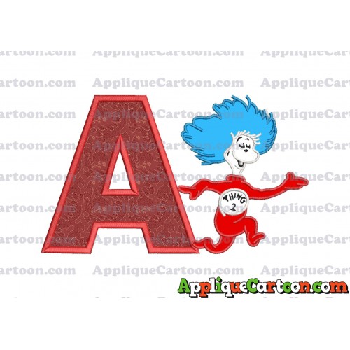 Dr Seuss Thing Two Applique Embroidery Design With Alphabet A