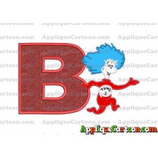 Dr Seuss Thing Two Applique Embroidery Design With Alphabet B