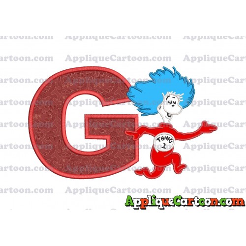Dr Seuss Thing Two Applique Embroidery Design With Alphabet G