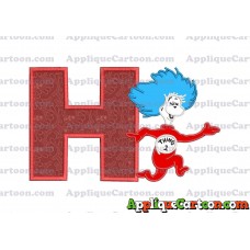 Dr Seuss Thing Two Applique Embroidery Design With Alphabet H