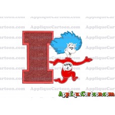 Dr Seuss Thing Two Applique Embroidery Design With Alphabet I