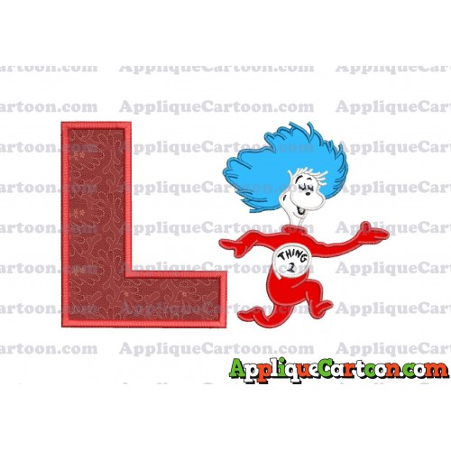 Dr Seuss Thing Two Applique Embroidery Design With Alphabet L