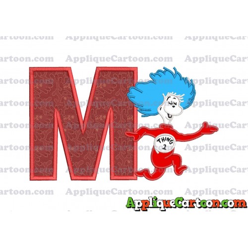 Dr Seuss Thing Two Applique Embroidery Design With Alphabet M