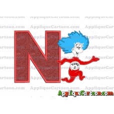 Dr Seuss Thing Two Applique Embroidery Design With Alphabet N