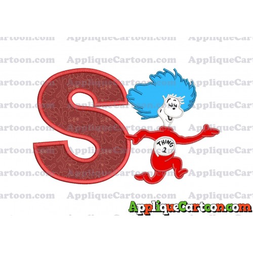 Dr Seuss Thing Two Applique Embroidery Design With Alphabet S