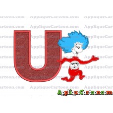 Dr Seuss Thing Two Applique Embroidery Design With Alphabet U