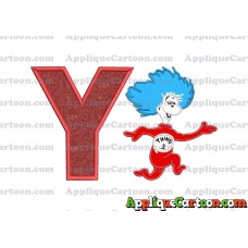 Dr Seuss Thing Two Applique Embroidery Design With Alphabet Y
