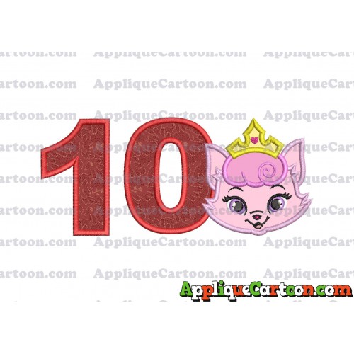 Dreamy Whisker Haven Applique Embroidery Design Birthday Number 10