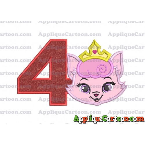 Dreamy Whisker Haven Applique Embroidery Design Birthday Number 4