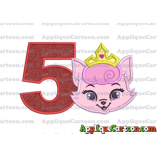 Dreamy Whisker Haven Applique Embroidery Design Birthday Number 5