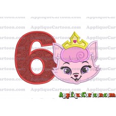Dreamy Whisker Haven Applique Embroidery Design Birthday Number 6