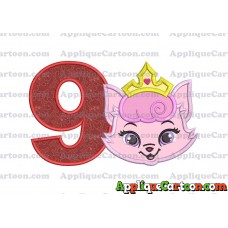 Dreamy Whisker Haven Applique Embroidery Design Birthday Number 9