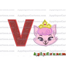 Dreamy Whisker Haven Applique Embroidery Design With Alphabet V
