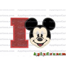 Ears Mickey Mouse Head Applique Embroidery Design With Alphabet I