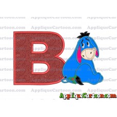 Eeyore Applique 01 Embroidery Design With Alphabet B