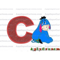 Eeyore Applique 01 Embroidery Design With Alphabet C