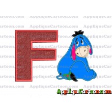 Eeyore Applique 01 Embroidery Design With Alphabet F