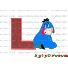 Eeyore Applique 01 Embroidery Design With Alphabet L