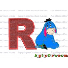 Eeyore Applique 01 Embroidery Design With Alphabet R