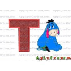 Eeyore Applique 01 Embroidery Design With Alphabet T