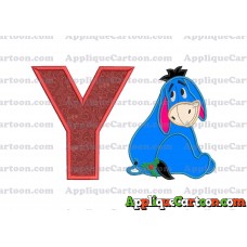 Eeyore Applique 01 Embroidery Design With Alphabet Y