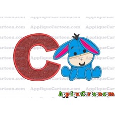 Eeyore Applique 02 Embroidery Design With Alphabet C