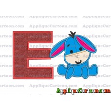 Eeyore Applique 02 Embroidery Design With Alphabet E