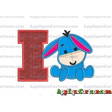 Eeyore Applique 02 Embroidery Design With Alphabet I