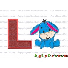 Eeyore Applique 02 Embroidery Design With Alphabet L