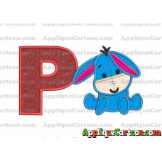 Eeyore Applique 02 Embroidery Design With Alphabet P
