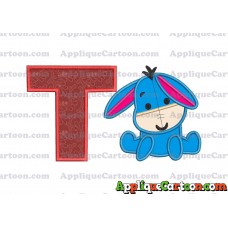 Eeyore Applique 02 Embroidery Design With Alphabet T