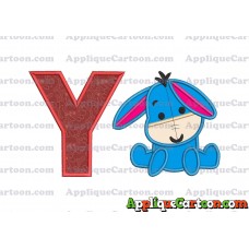 Eeyore Applique 02 Embroidery Design With Alphabet Y
