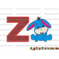 Eeyore Applique 02 Embroidery Design With Alphabet Z