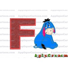Eeyore Applique 03 Embroidery Design With Alphabet F