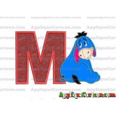 Eeyore Applique 03 Embroidery Design With Alphabet M